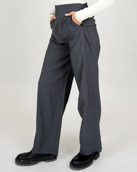 Victoria Wide Leg Satin Pant In Thunder