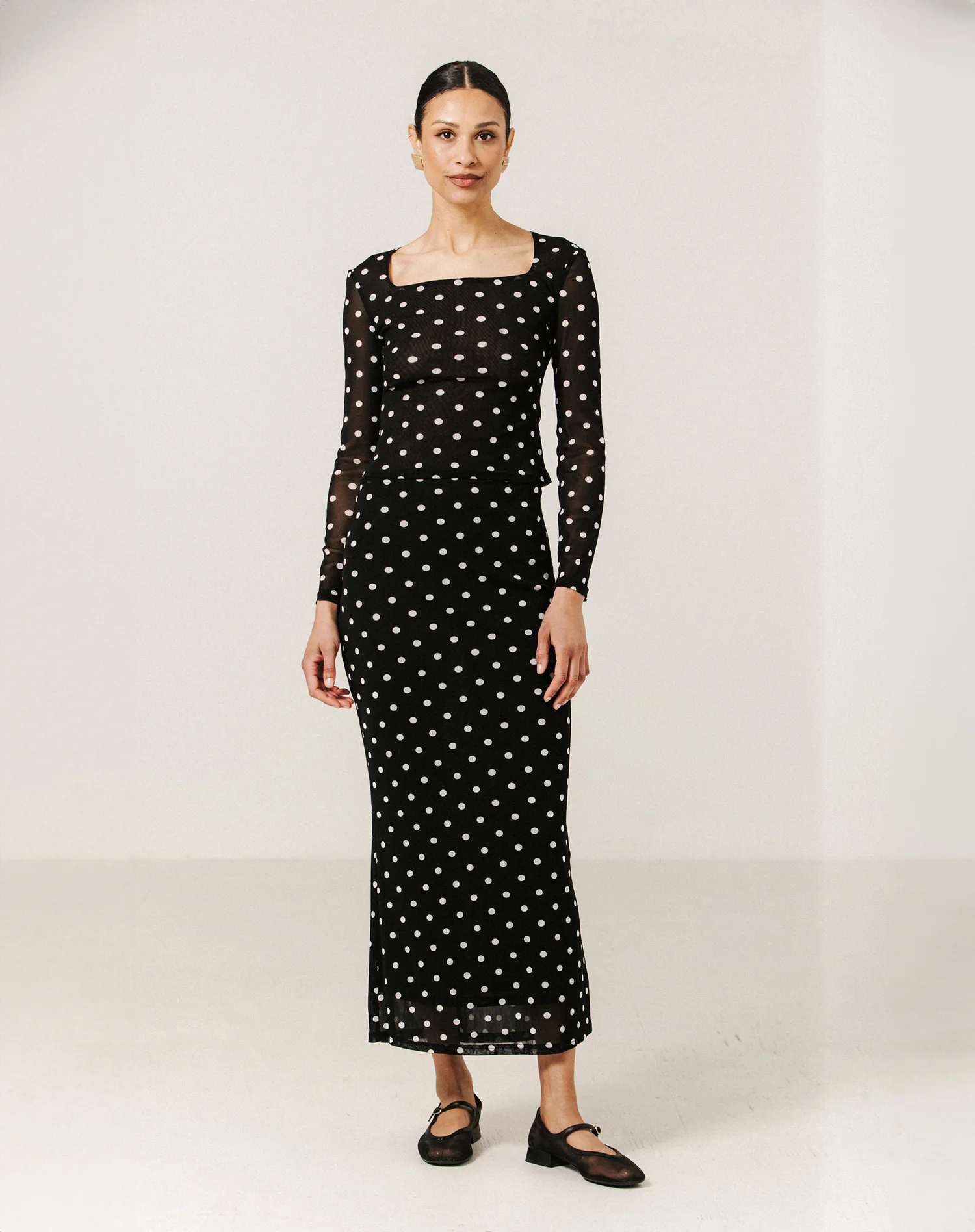 Mesh Maxi Tube Skirt