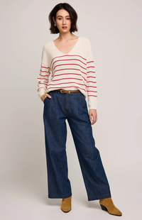 Tucker Sweater in Red Stripe