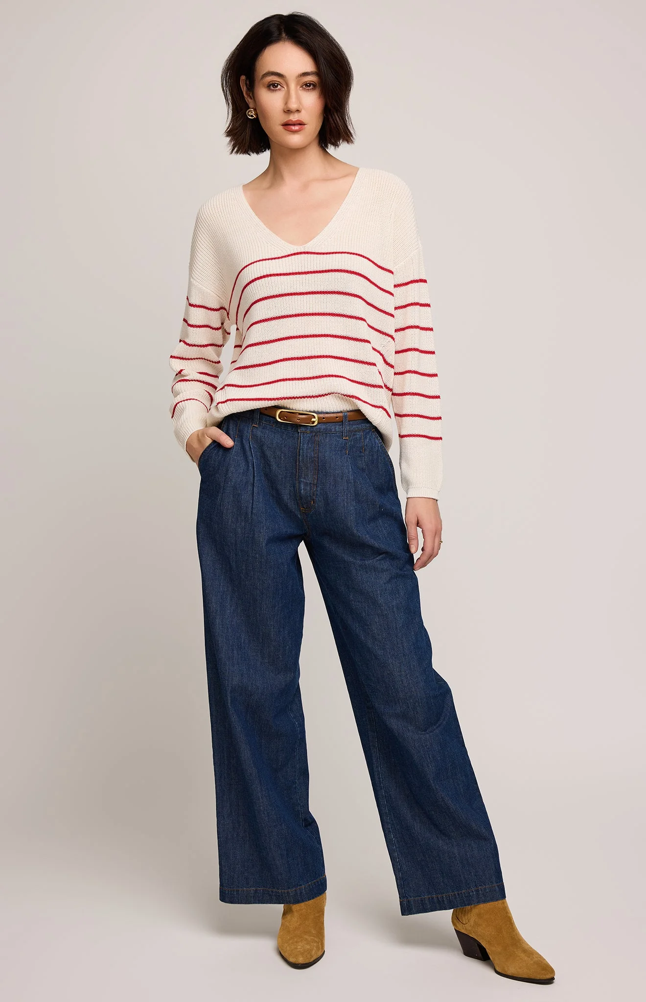 Tucker Sweater in Red Stripe