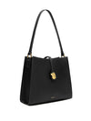 Lock Shoulder Bag in Black Pebbled