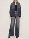 Hepburn Wide Leg High Rise 32" | Nightshade Aura