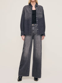 Hepburn Wide Leg High Rise 32" | Nightshade Aura