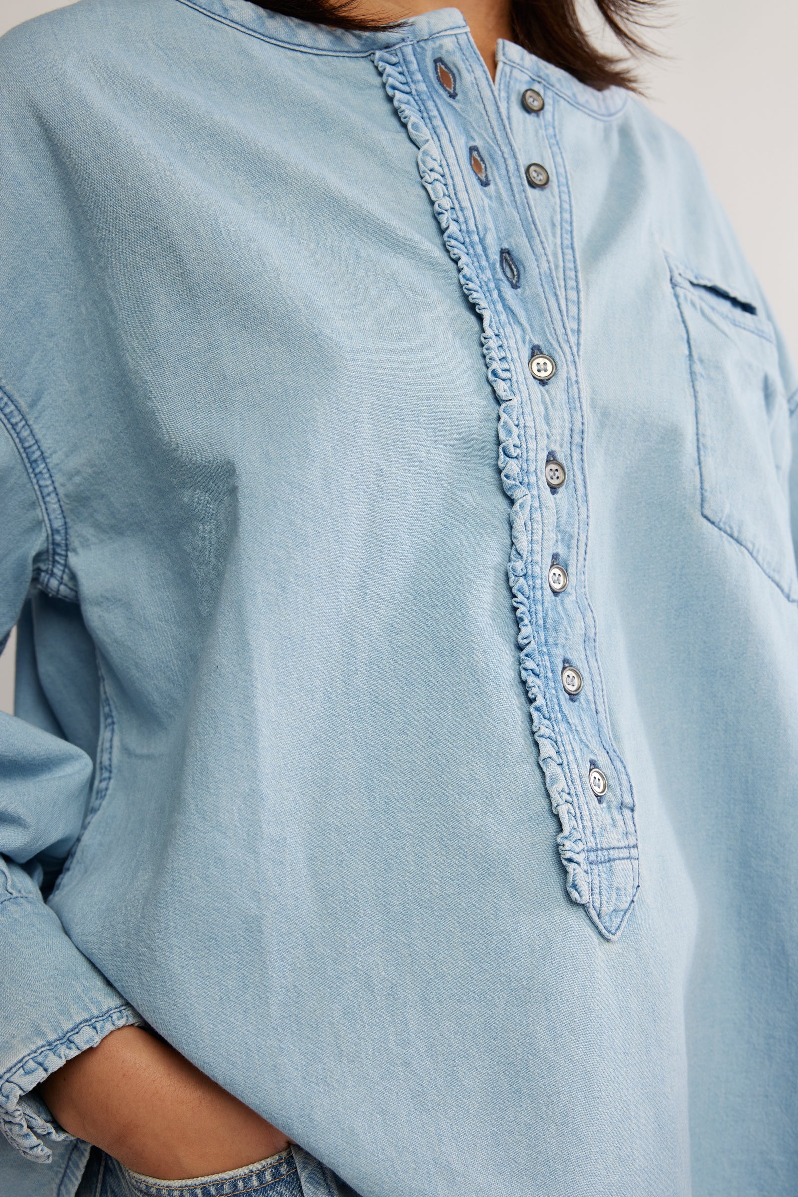 WTF Denim Dreaming Pullover | So Soft light Wash