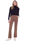 Axel Solid Boot Leg Ponte Pant in Truffle