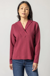 Shawl Collar Hoodie in Plum