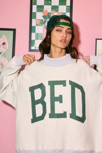 Gym + Bed Reversible Graphic Sweater | Heather Grey