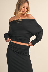 Long Sleeve Knit top and Maxi Skirt Set