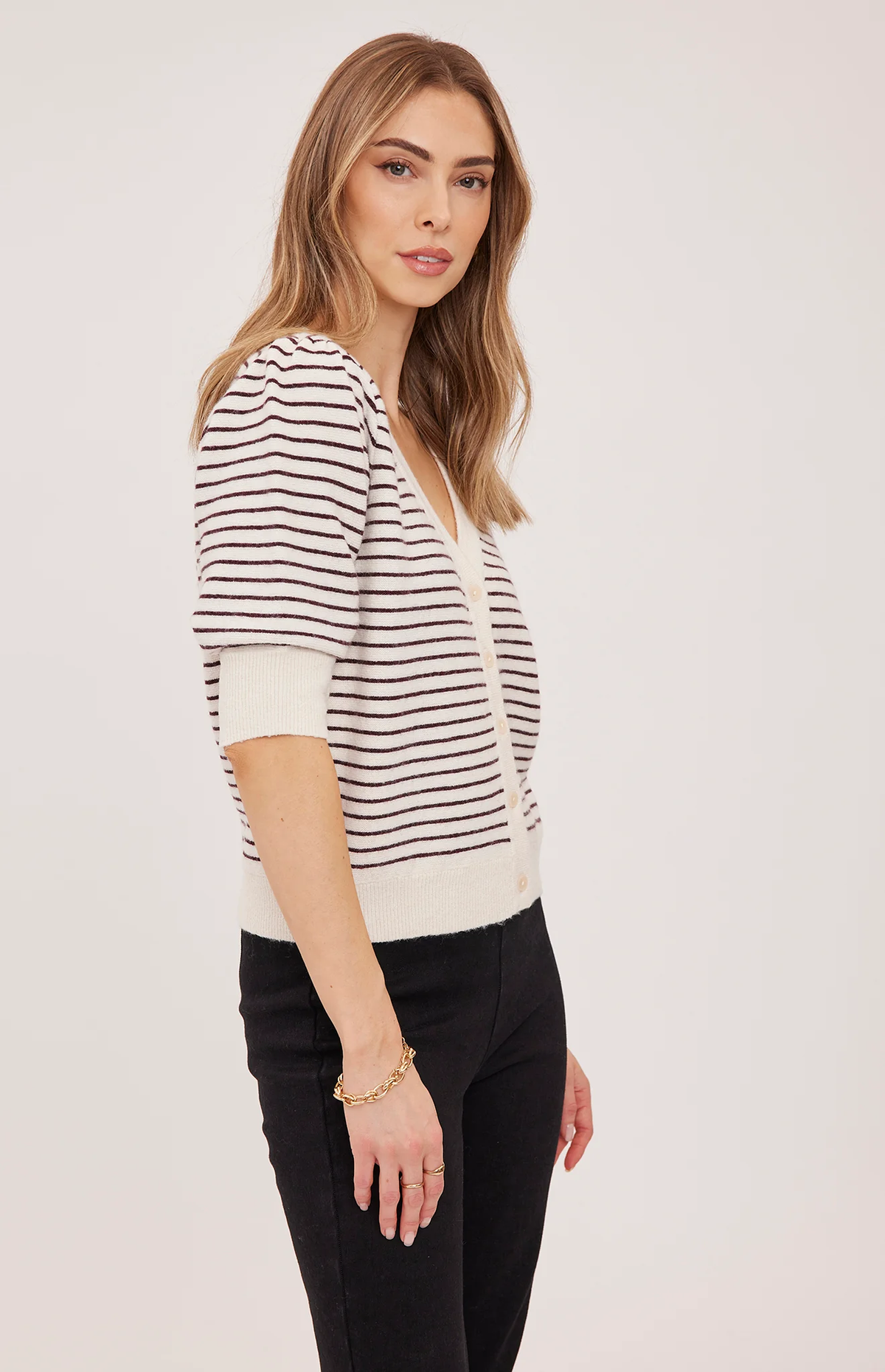 Hildi Knit Top | Fig Stripe