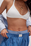 Strappy Back Seamless Bra | White