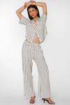 Morella Black Stripe Linen Pants