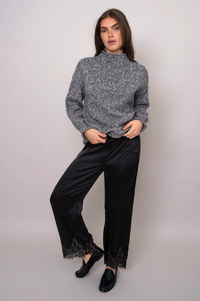 Valeriane Satin Lace Trim Pant