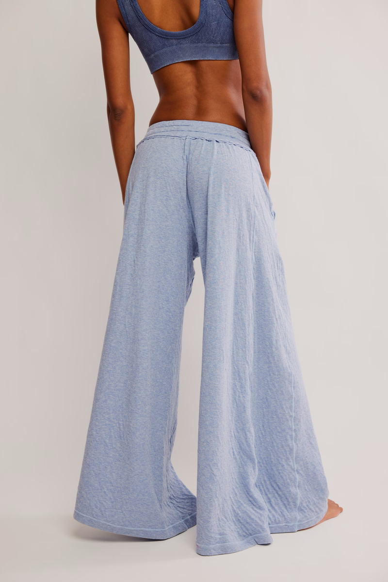 Wait A Minute Wide Leg | Soft Chambray
