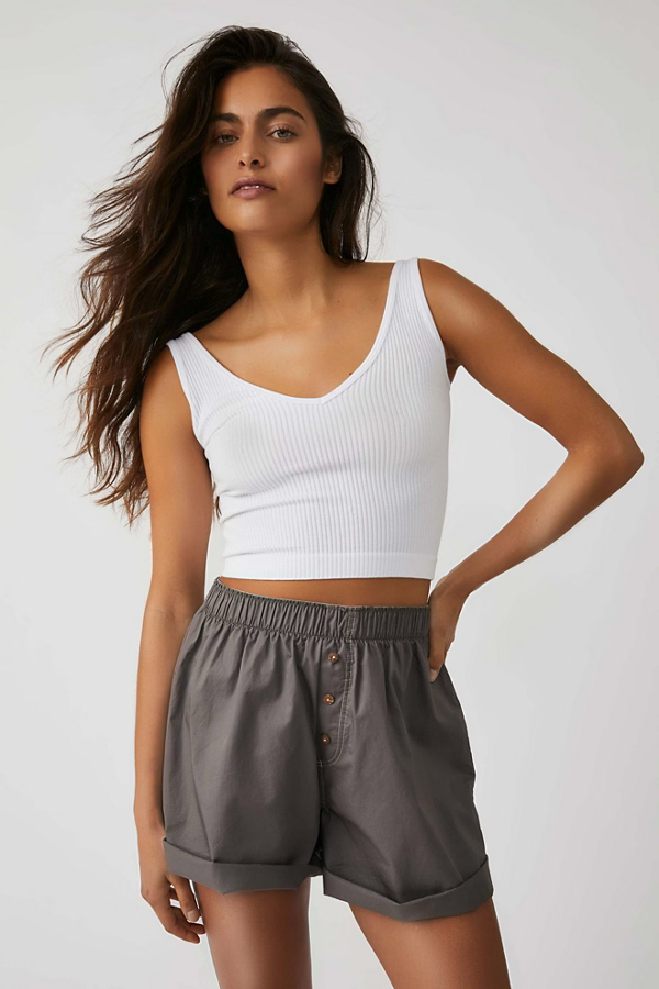 Solid Rib Brami | White