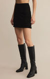 Ciera Vegan Suede Mini Skirt in Black