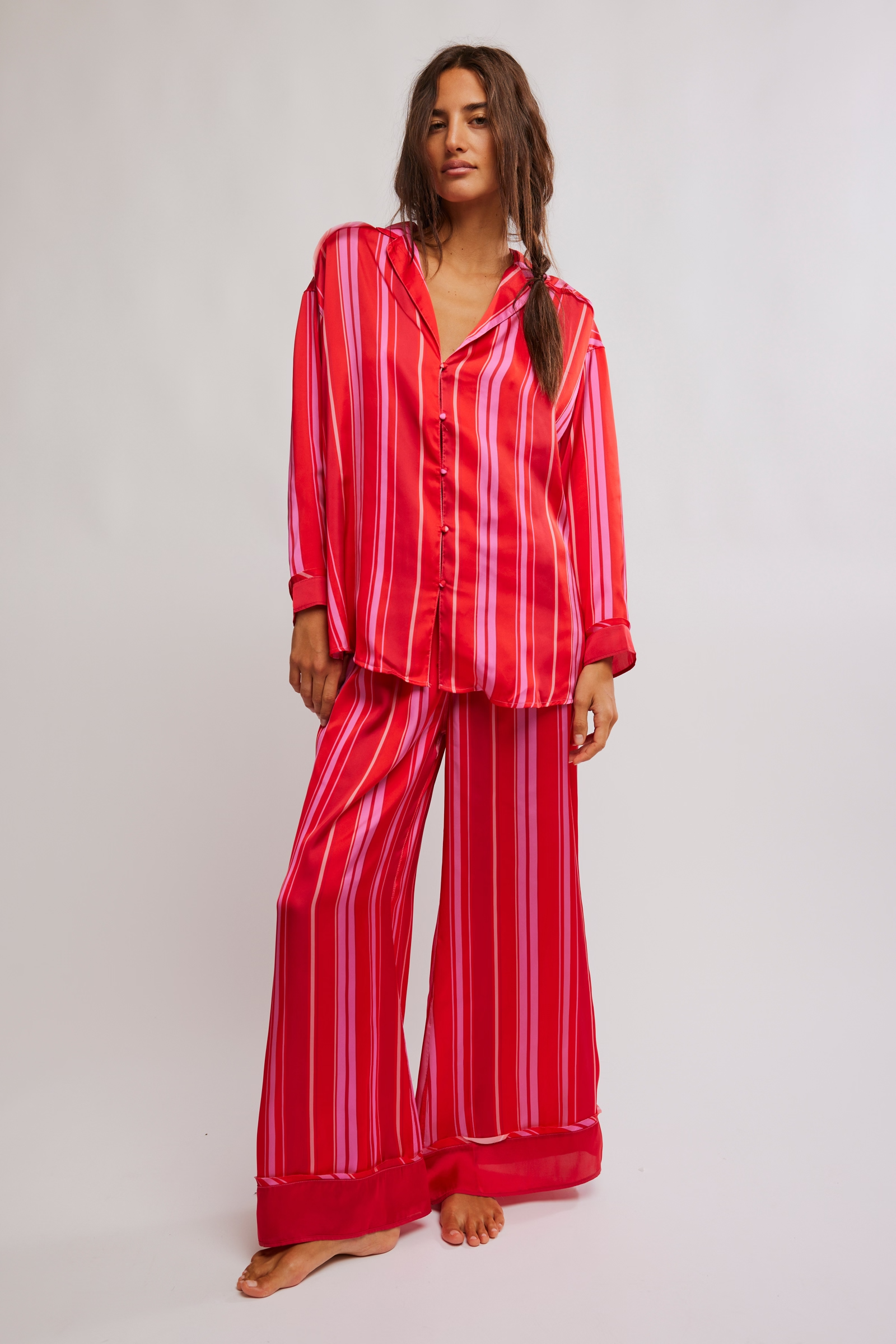 Dreamy Days Solid PJ Set in Berry Combo