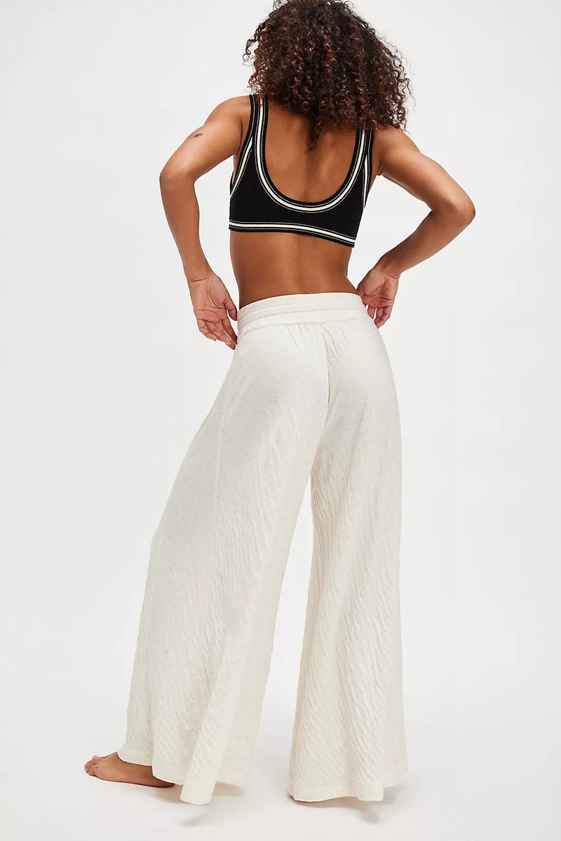 Wait A Minute Wide Leg | Oatmeal Heather Combo