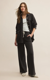 All Day Knit Denim Jacket in Washed Black