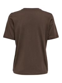Happy Short Sleeve O-Neck Tee in Chocolate