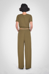 Essex Wide Leg Pant in Moss