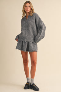 Sabrina Sweater Set in Charcoal