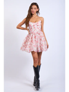 Mauve Floral Babydoll Sheer Mini