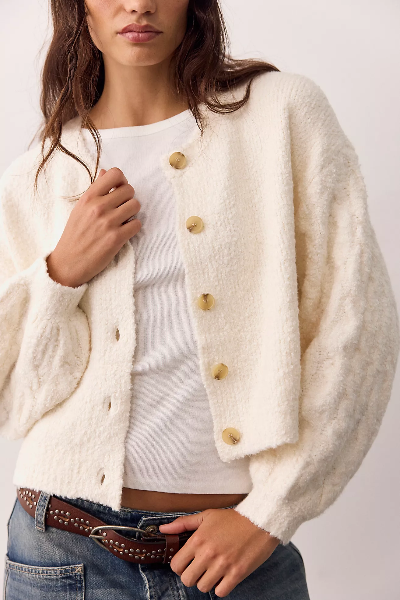 Thistle Cardi in Ivory