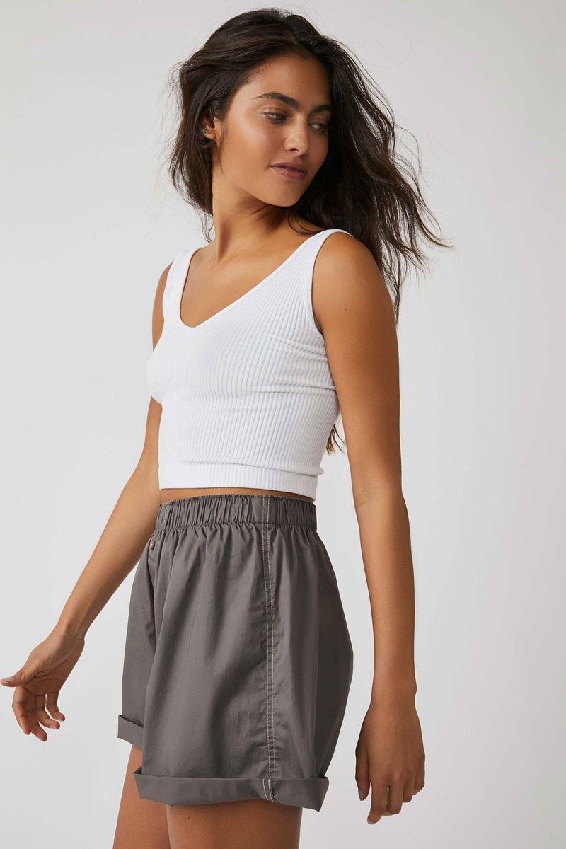 Solid Rib Brami | White