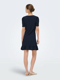 Onlmolly Short Sleeve V-Neck Dress | Navy Blue