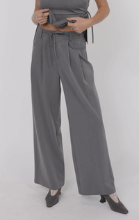 Cheeky Pleated Pants with Tie Belt