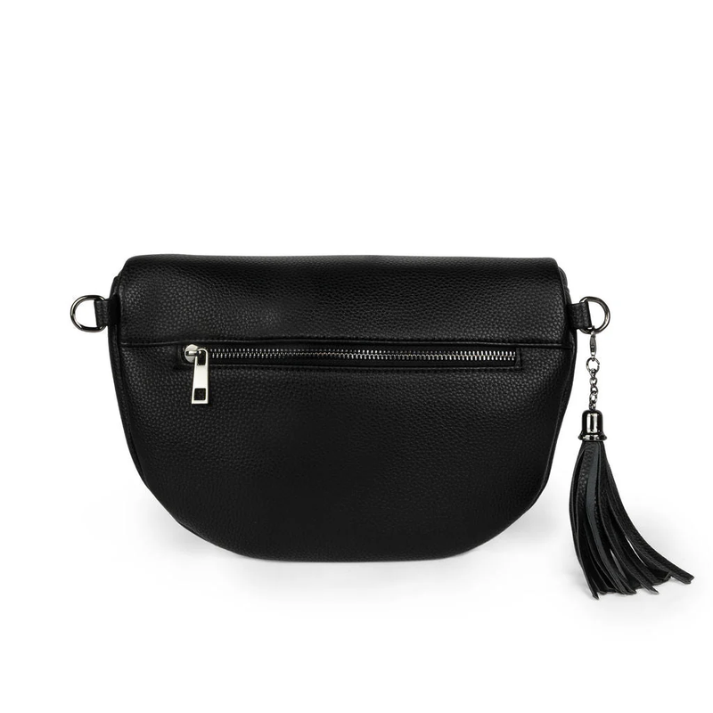 Kimberley Vegan Leather Sling Crossbody in Black