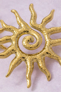 Gold Dipped Spiral Sun Large Stud Earrings