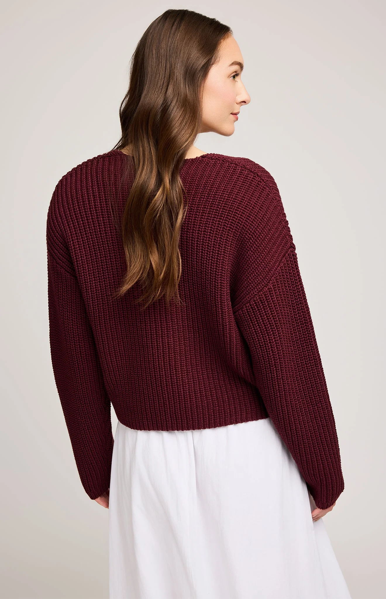 Spencer Knit Sweater in Merlot