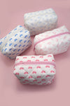 Quilted Bow Cosmetic Pouch Bag | Multiple Colours