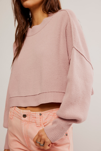 Easy Street Crop Pullover In Lost Pearl