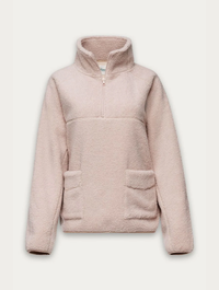 Carter Half Zip Sherpa in Taupe