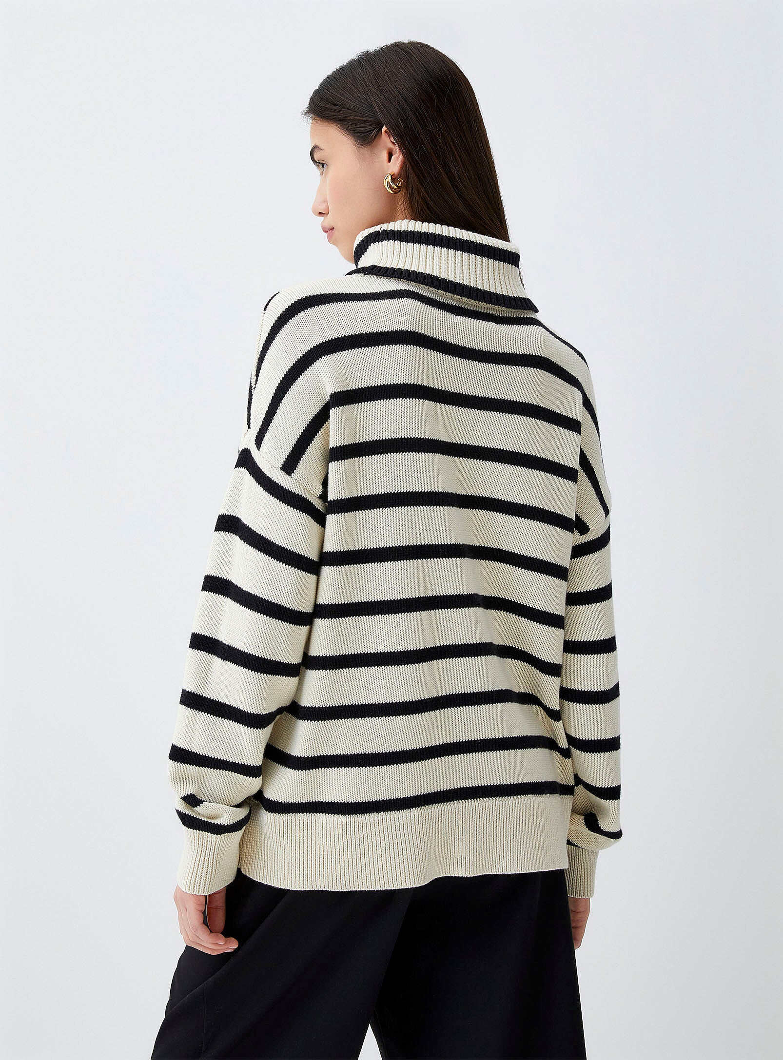 Striped Turtleneck Sweater