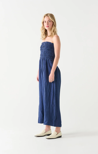 Smocked Jumpsuit in Navy