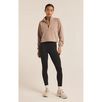 On The Run Half Zip Sweatshirt in Latte