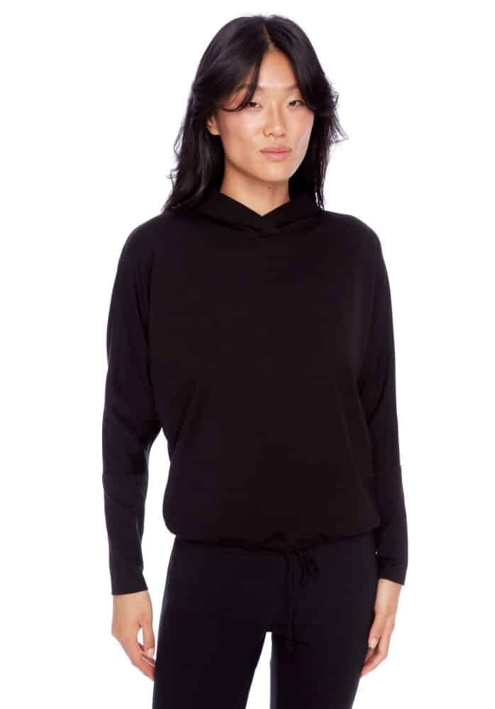 Annie Solid Light Ponte Cropped Hoodie