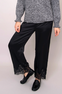 Valeriane Satin Lace Trim Pant