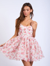 Mauve Floral Babydoll Sheer Mini