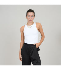 Roxanna Crewneck Bodysuit in White