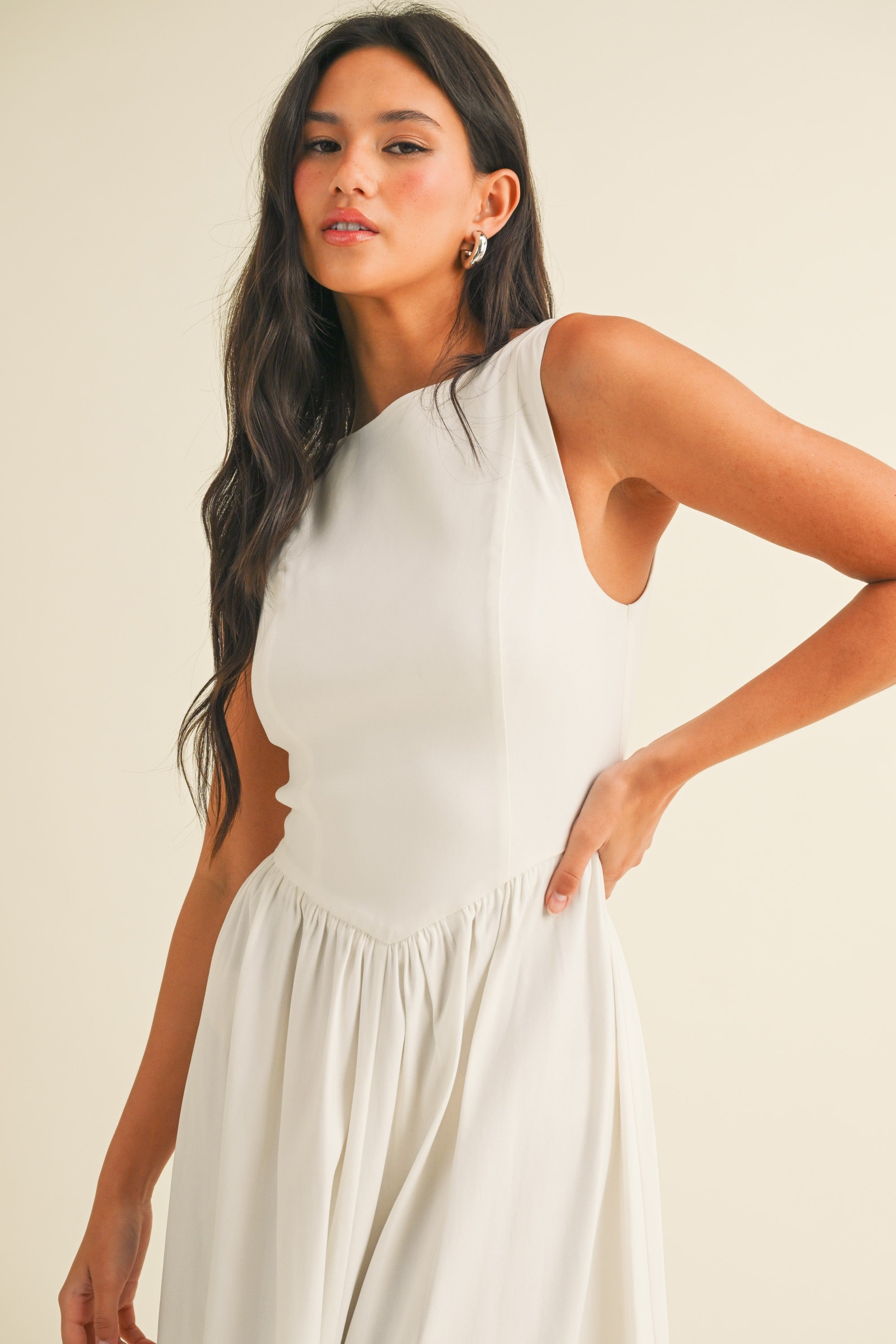 The Whisper White Midi Dress