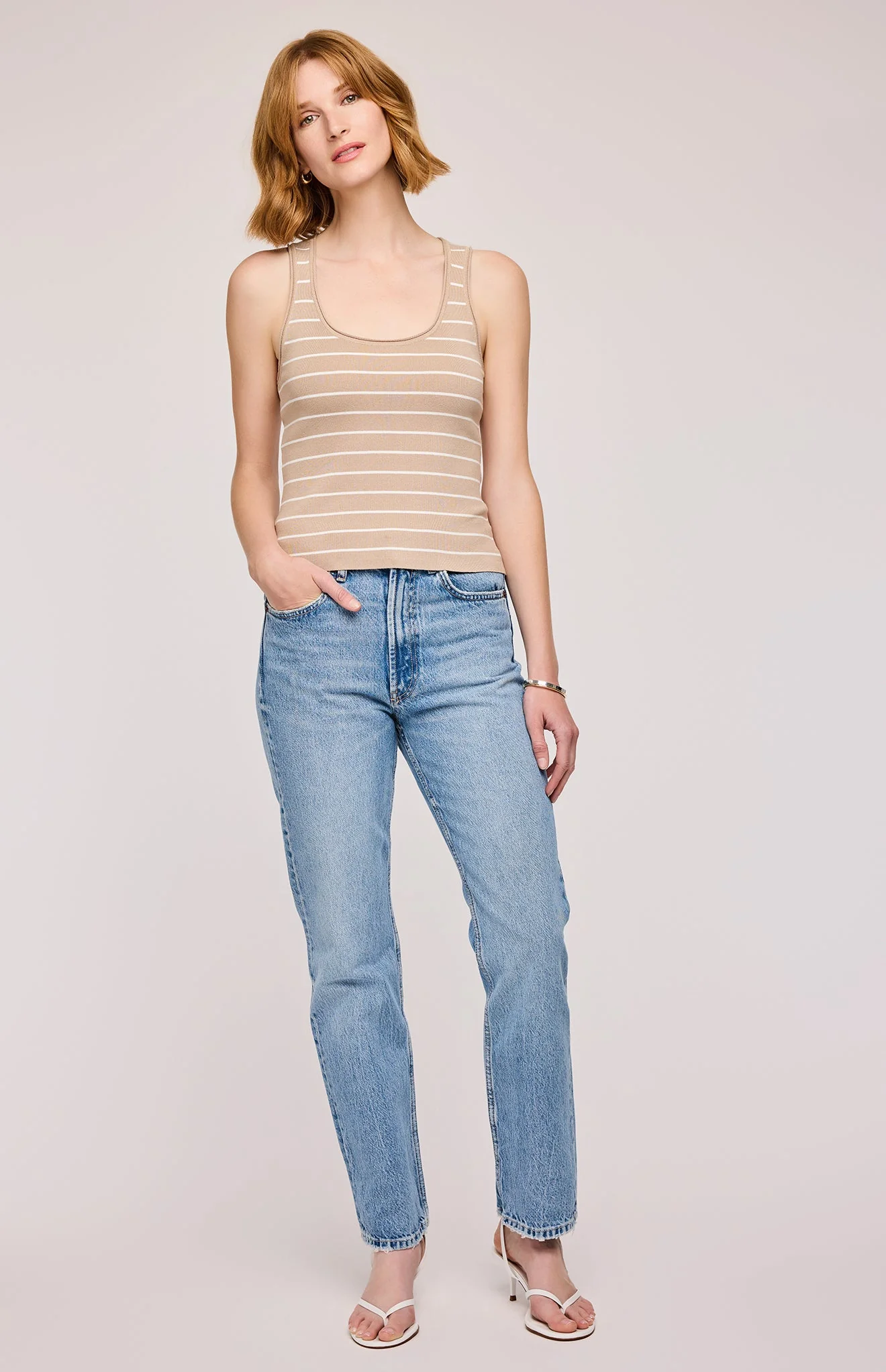 The Sierra Tank In Oat Stripe