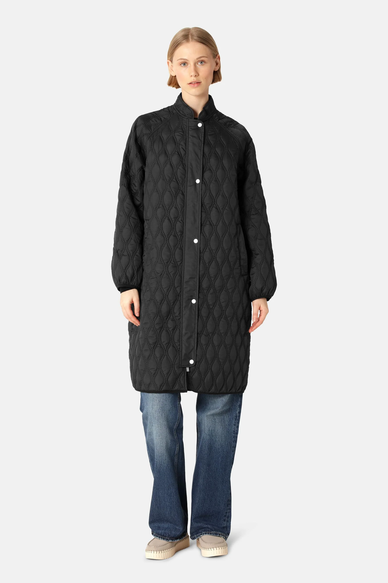 Long Quilt Jacket | Black