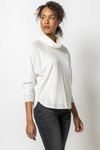 Oversized Cowl Neck Top In Ecru