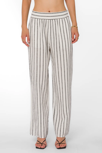 Morella Black Stripe Linen Pants