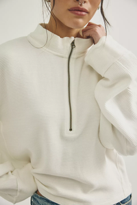 WTF Celeste Quarter Zip | Clean Ivory