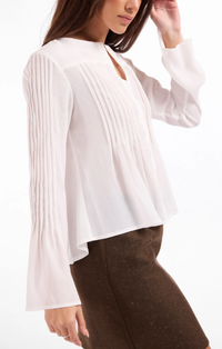 Regina Woven Top in Ivory